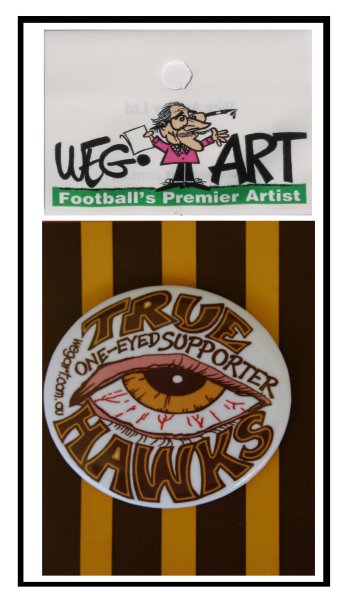 True Hawks 2 Button Badge 55mm FREE POSTAGE